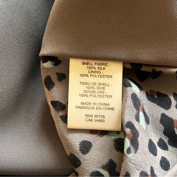 BNWOT 100% SILK REBECCA TAYLOR LEOPARD PRINT TANK TOP - Picture 9 of 9